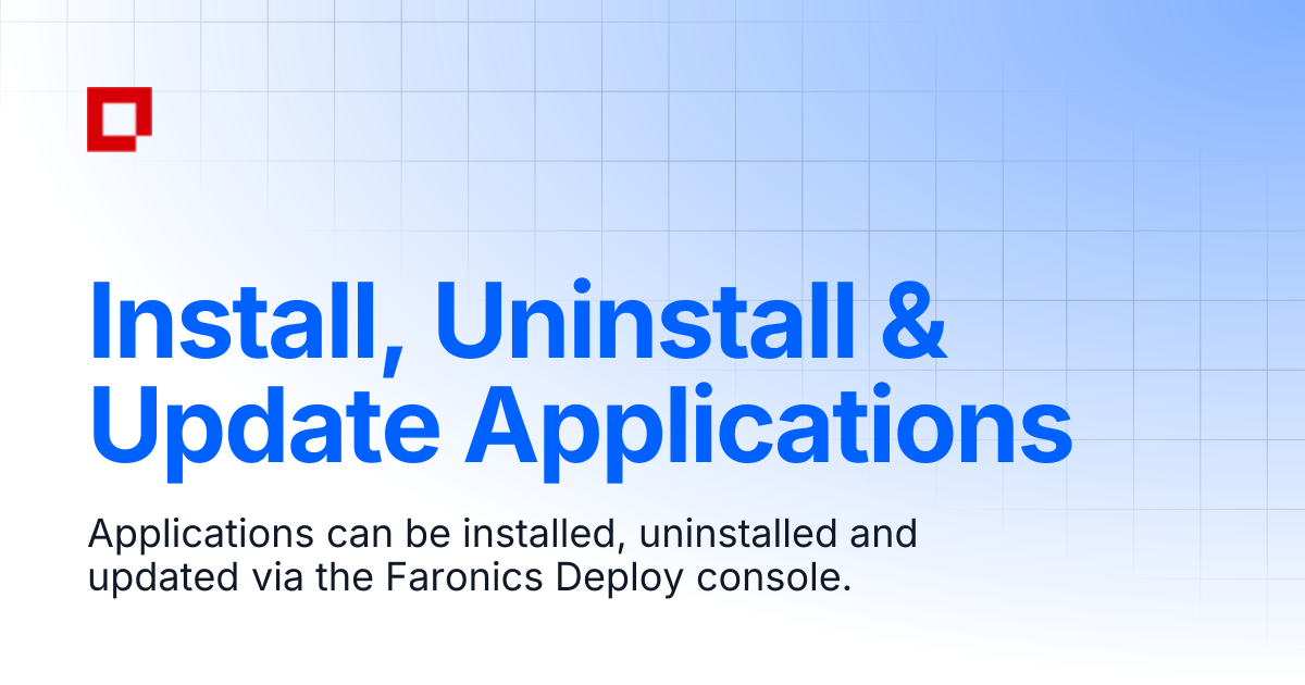 Install, Uninstall & Update Applications | Spanish | Faronics Deploy ...